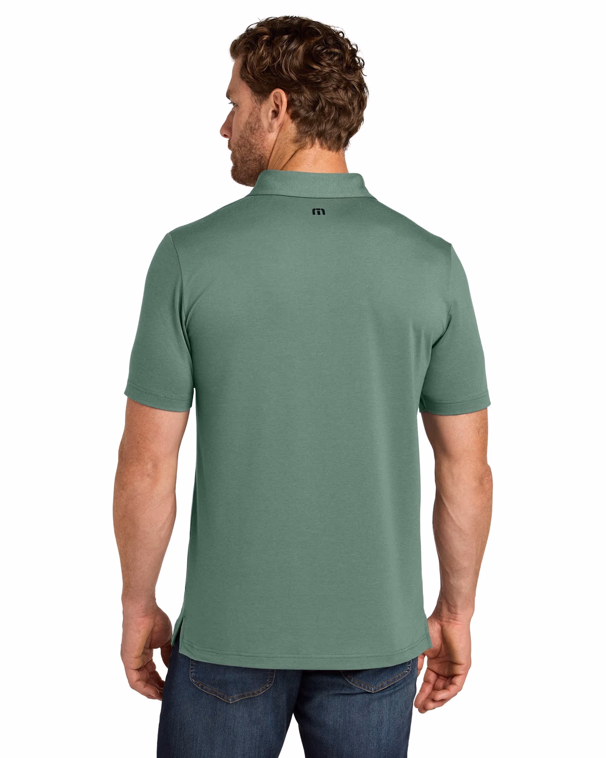 Custom TravisMathew Glenview Solid Polo - Laurel Green back