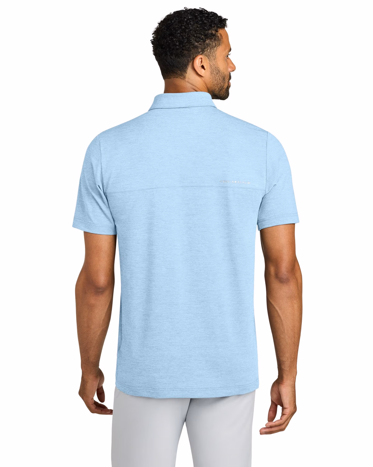 Custom TravisMathew Onward Polo - Airy Blue Heather back