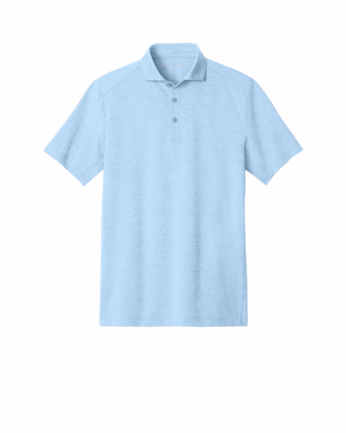 Custom TravisMathew Onward Polo - Airy Blue Heather flat front