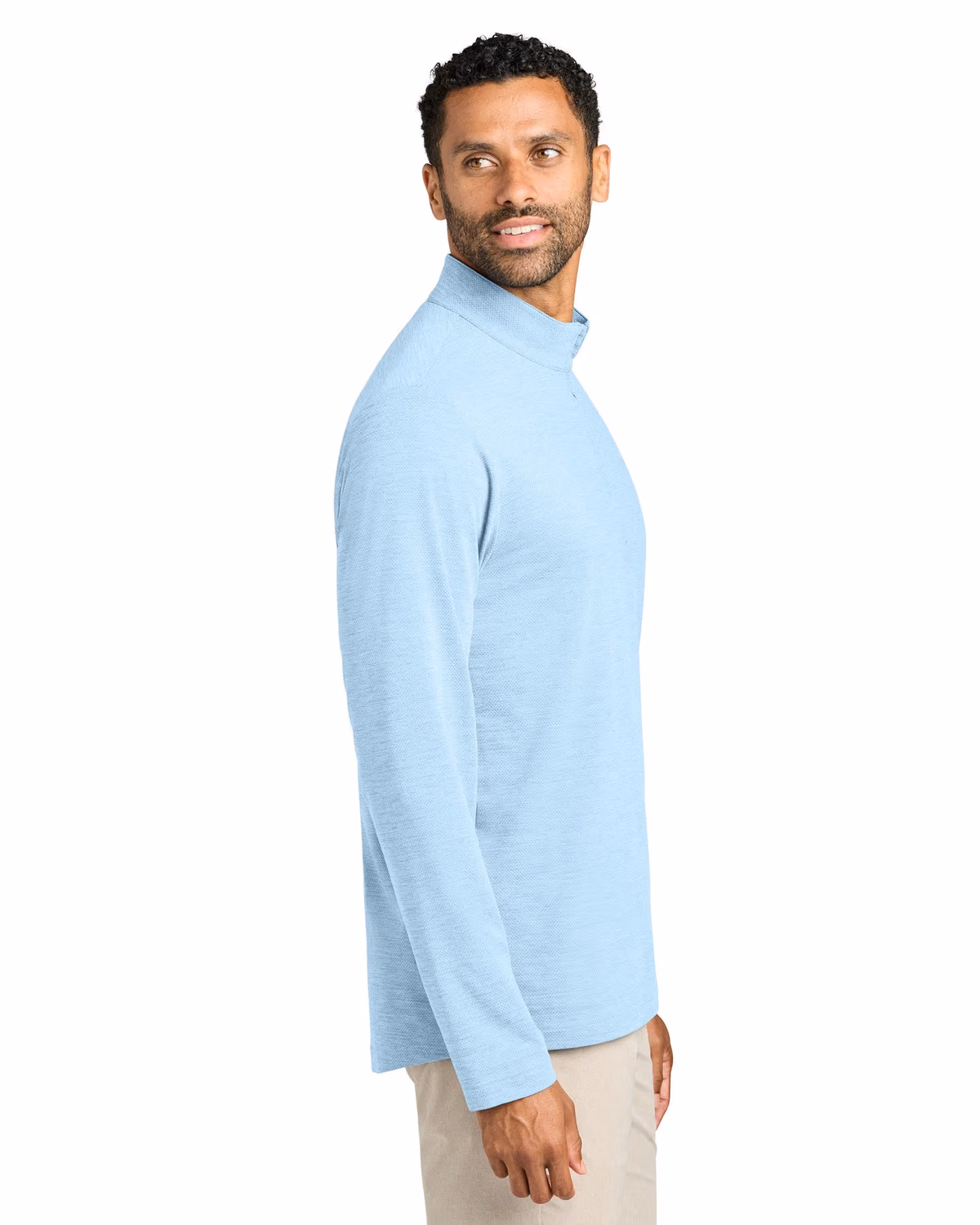 Custom TravisMathew Onward 1/4-Zip - Airy Blue Heather side
