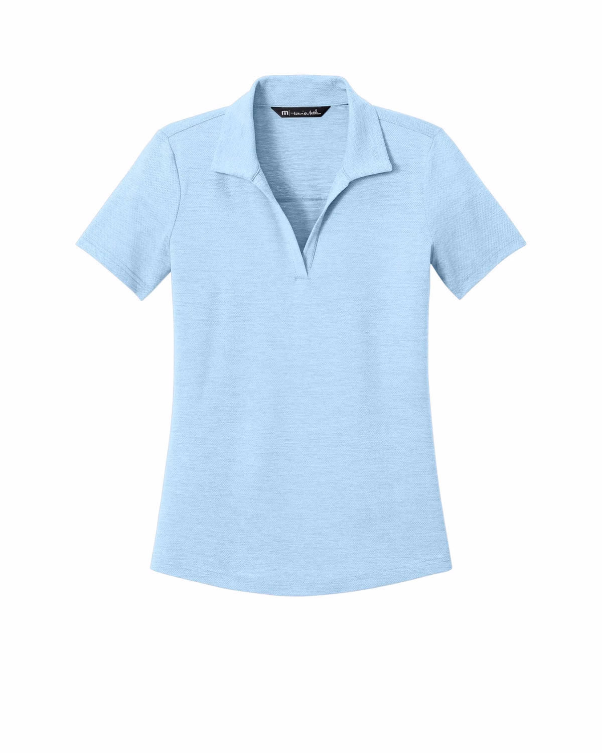 Custom TravisMathew Women’s Onward Polo - Airy Blue Heather flat front
