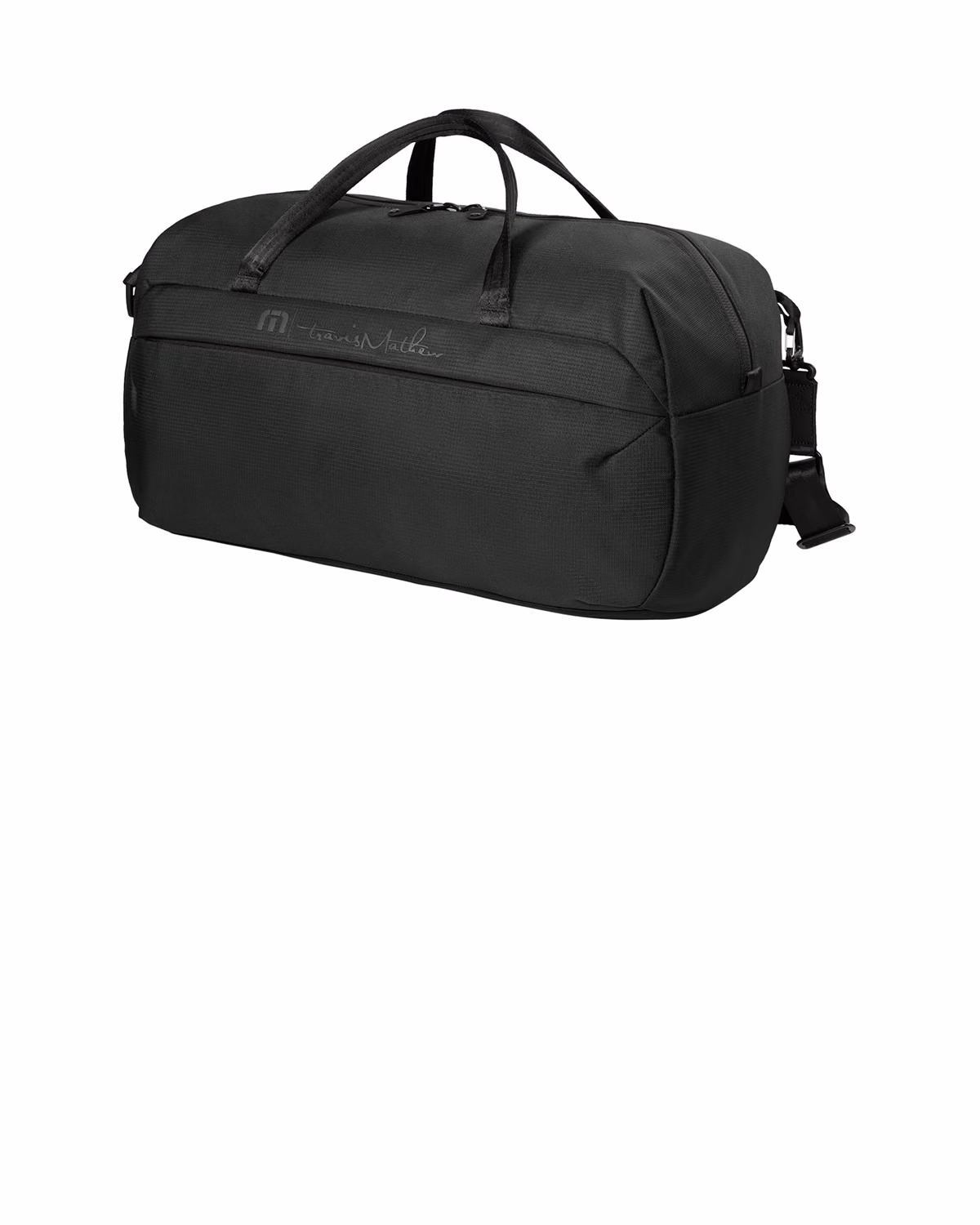 Custom TravisMathew Lateral Duffel, Black, side view