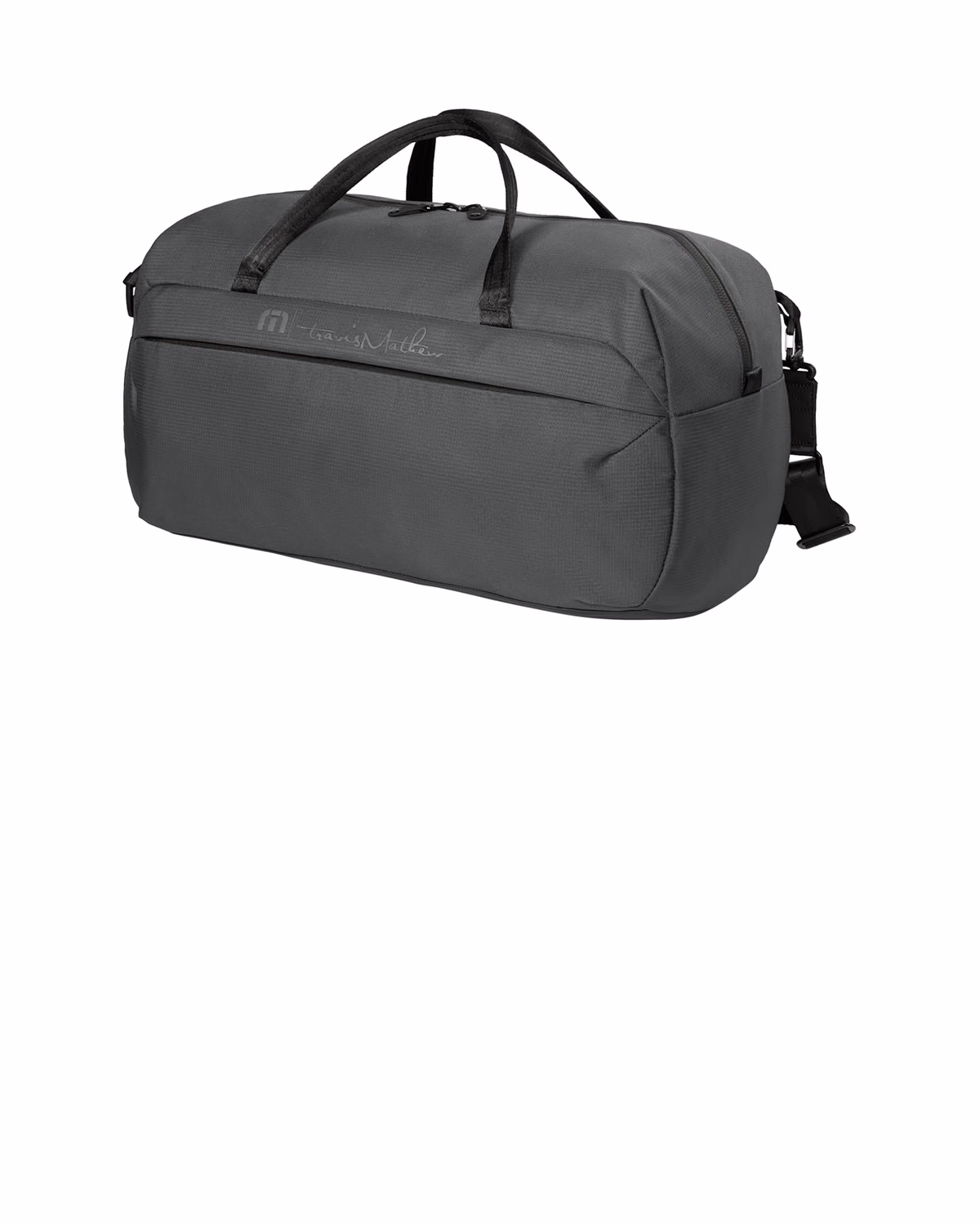 Custom TravisMathew Lateral Duffel, Graphite, side view
