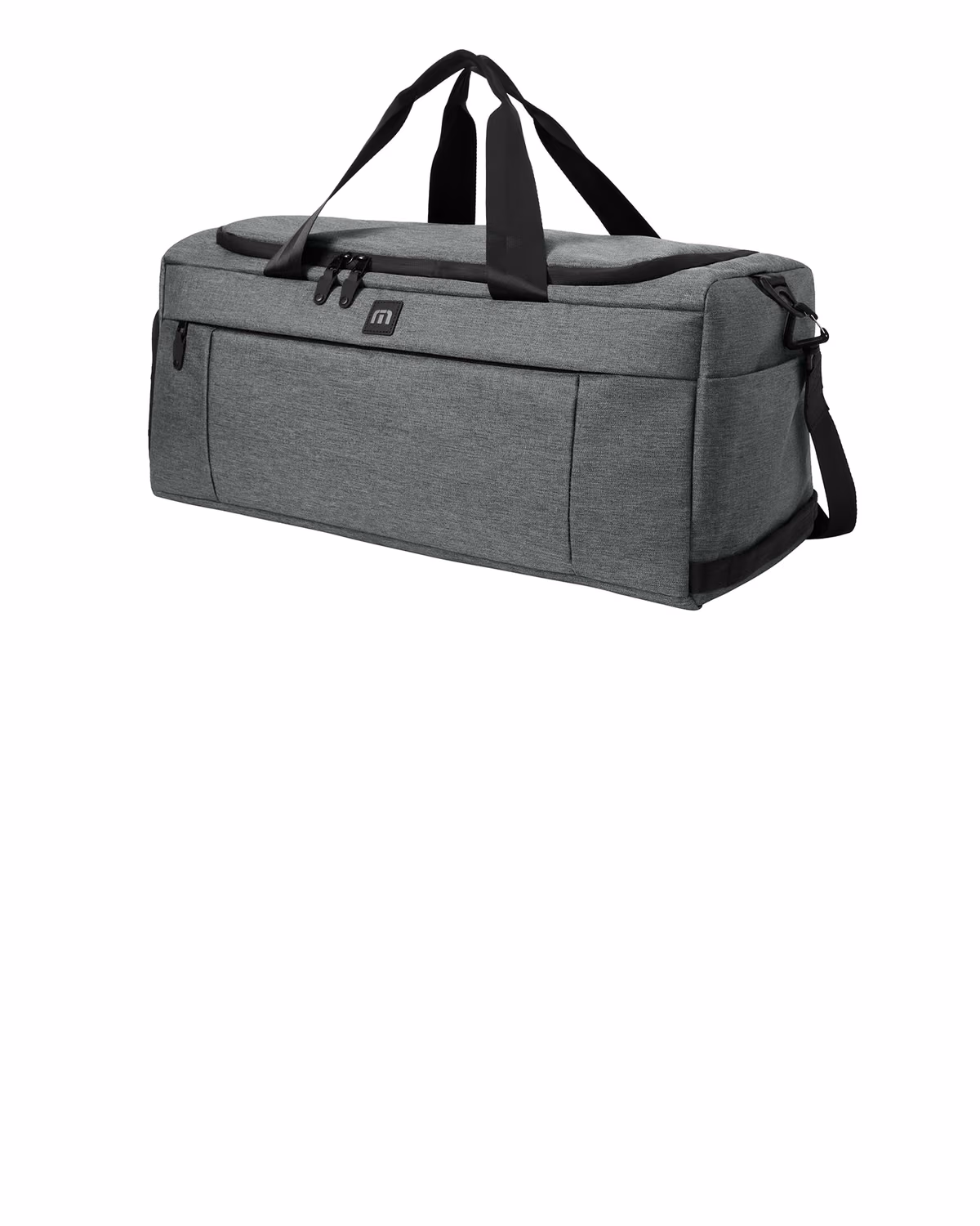 Custom TravisMathew Duration Duffel, Graphite Heather, back view