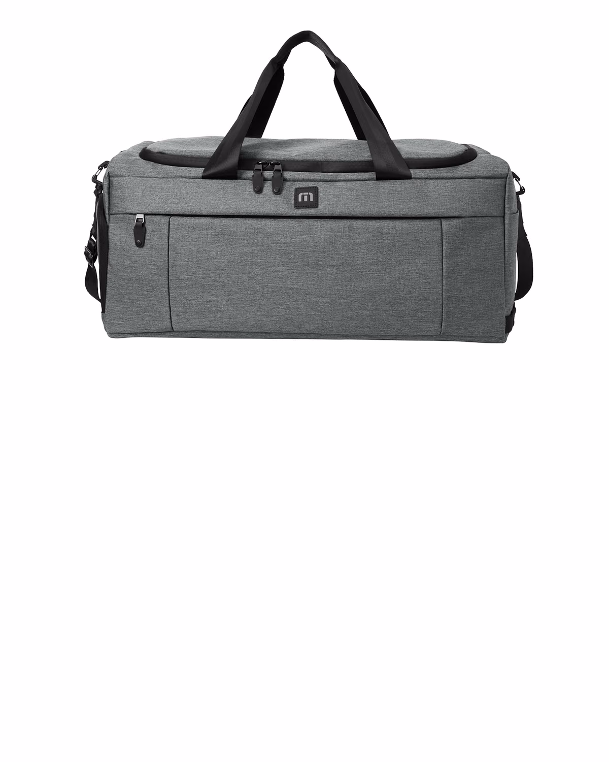 Custom TravisMathew Duration Duffel, Graphite Heather, front view