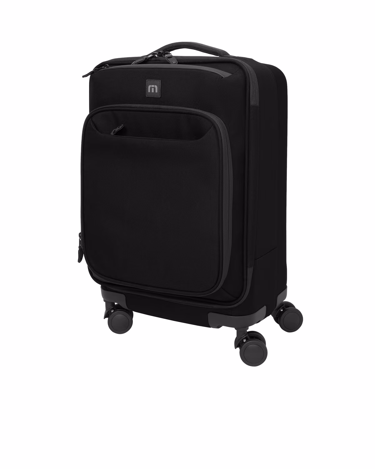 Custom TravisMathew Quad Carry-On Spinner, Black, back view