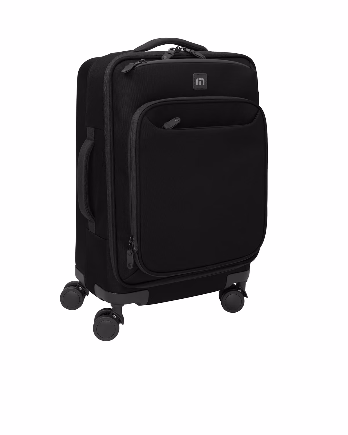 Custom TravisMathew Quad Carry-On Spinner, Black, side view
