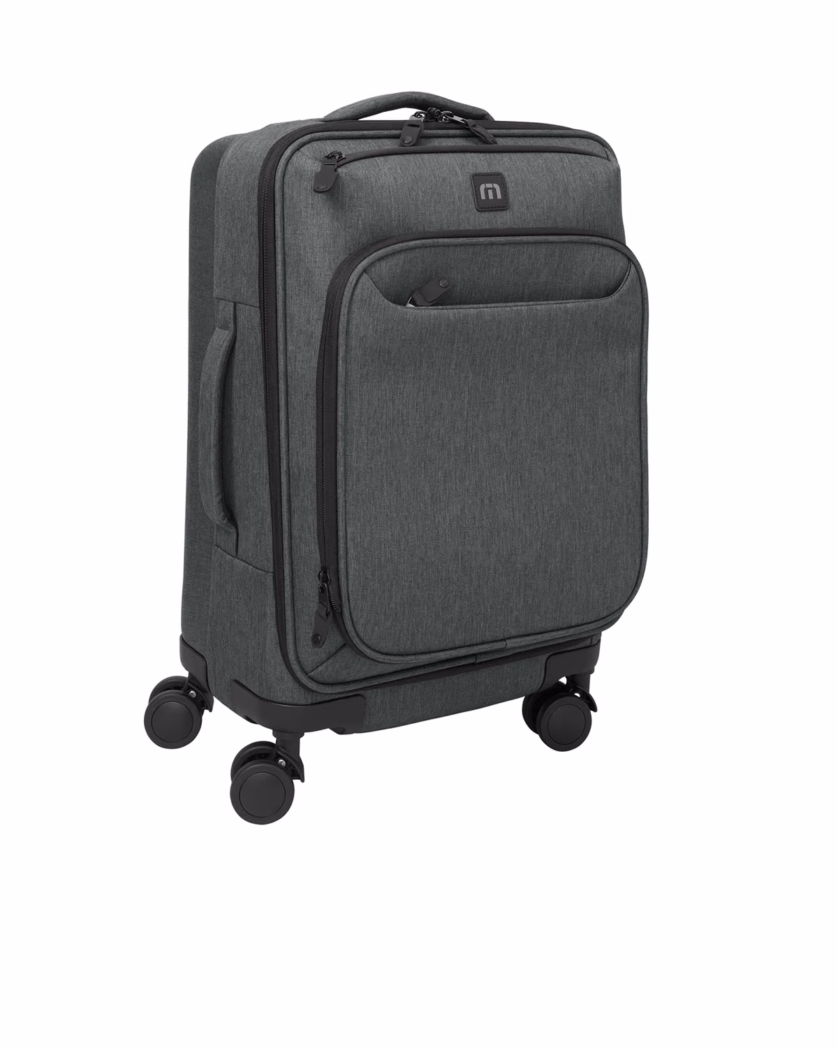 Custom TravisMathew Quad Carry-On Spinner, Graphite Heather, side view