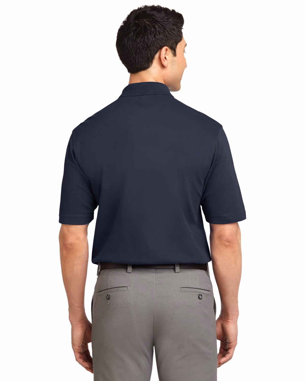 Custom Port Authority Rapid Dry Polo. K455, Classic Navy, back view