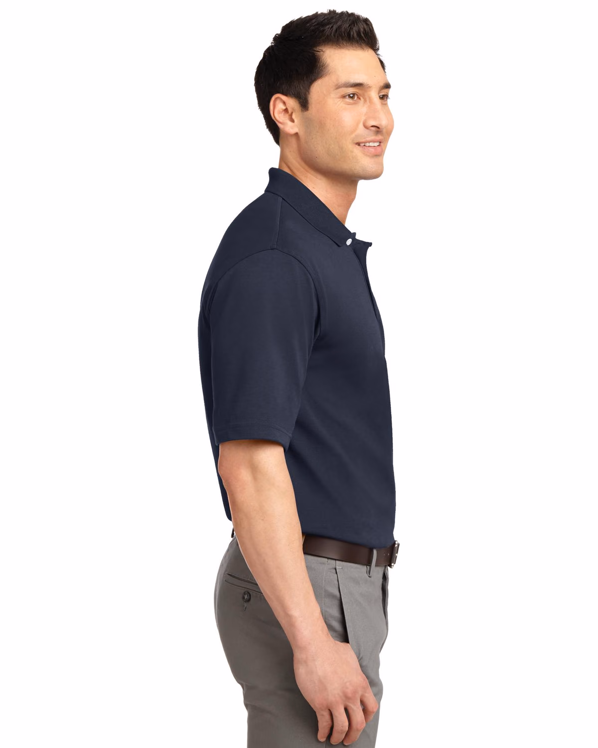 Custom Port Authority Rapid Dry Polo. K455, Classic Navy, side view