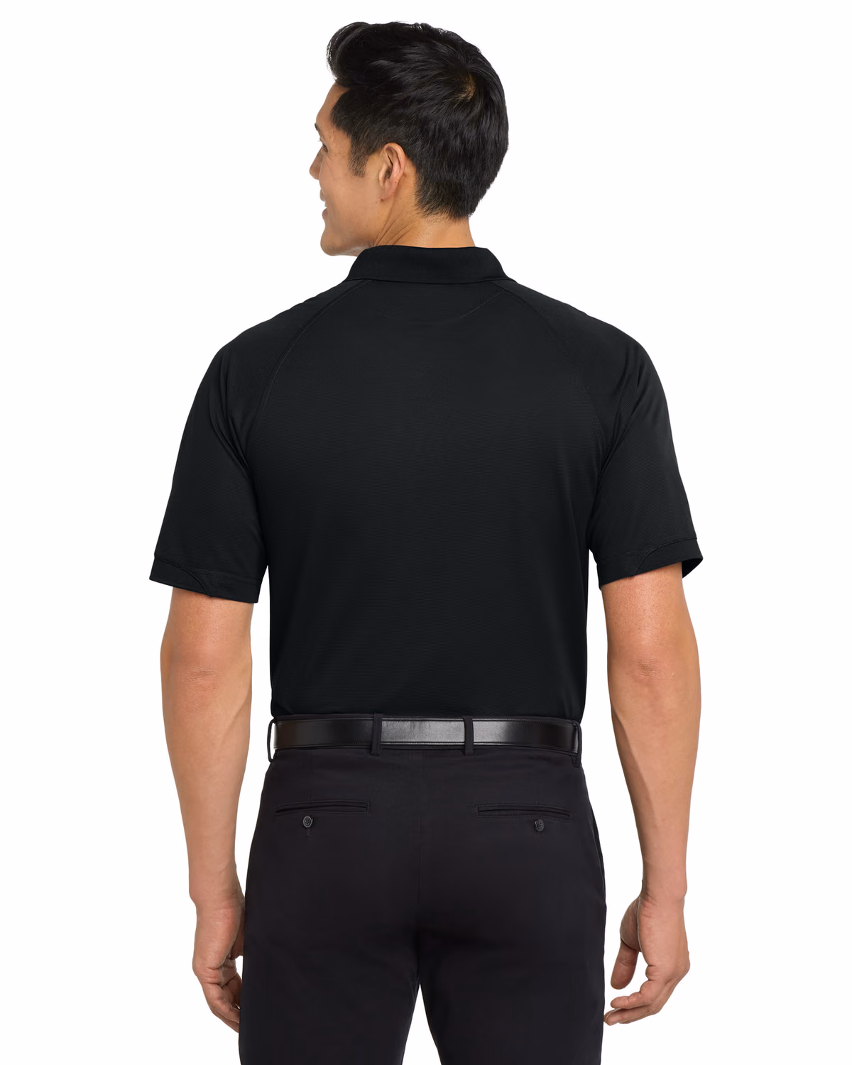 Custom Port Authority Dry Zone Ottoman Polo. K525, Black, back view