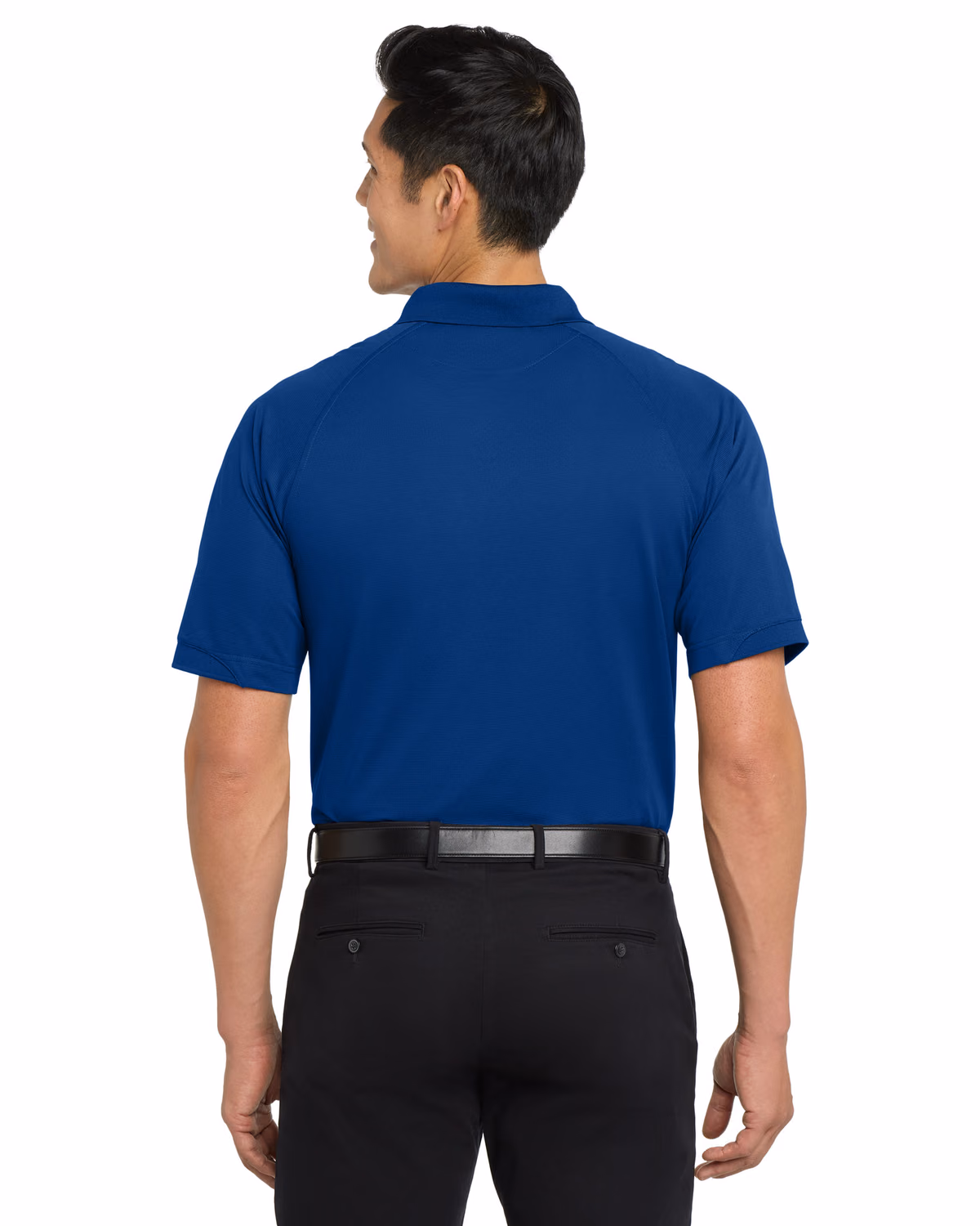 Custom Port Authority Dry Zone Ottoman Polo. K525, Royal, back view