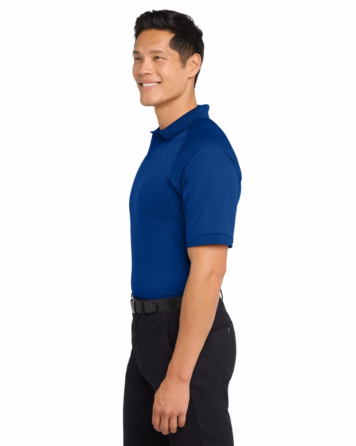 Custom Port Authority Dry Zone Ottoman Polo. K525, Royal, side view