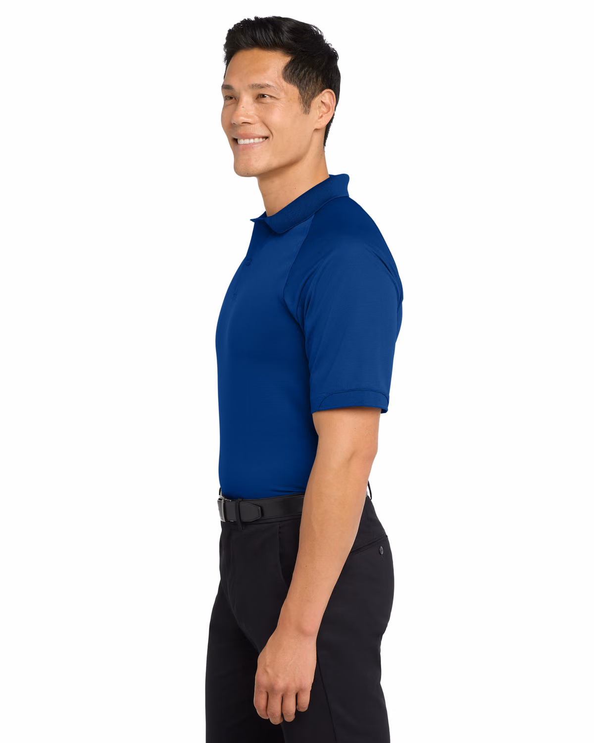 Custom Port Authority Dry Zone Ottoman Polo. K525, Royal, side view