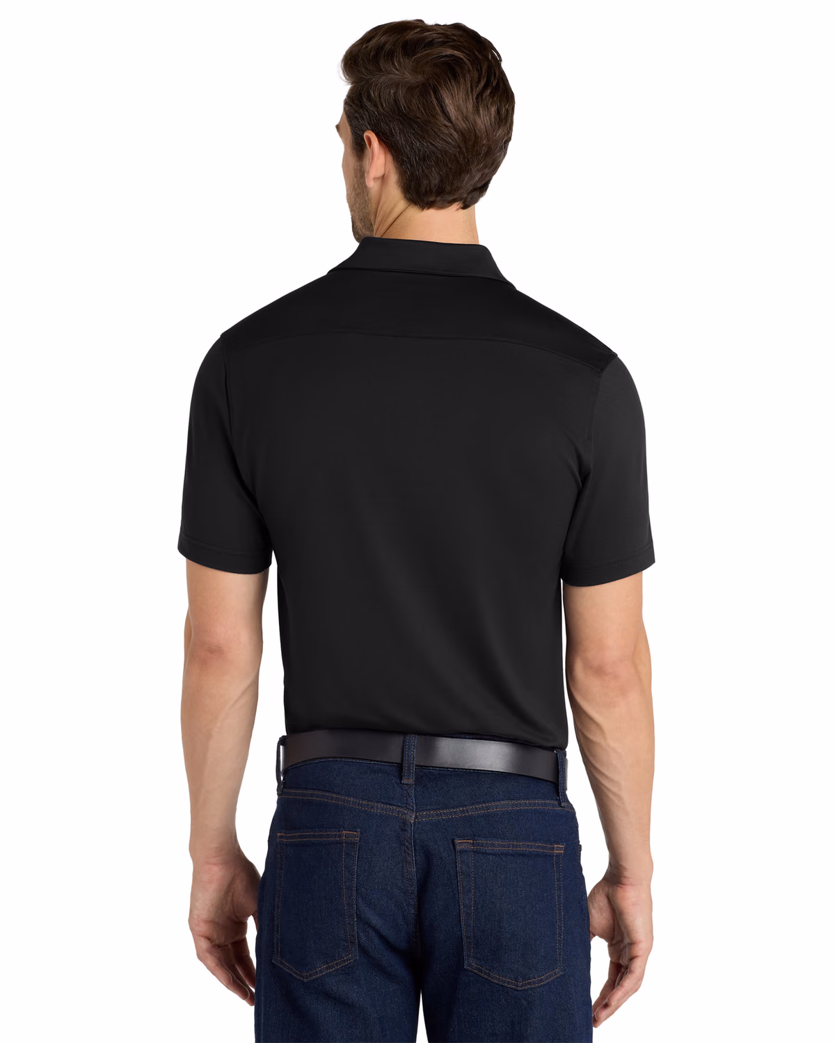 Custom Port Authority City Stretch Polo K682, Black, back view