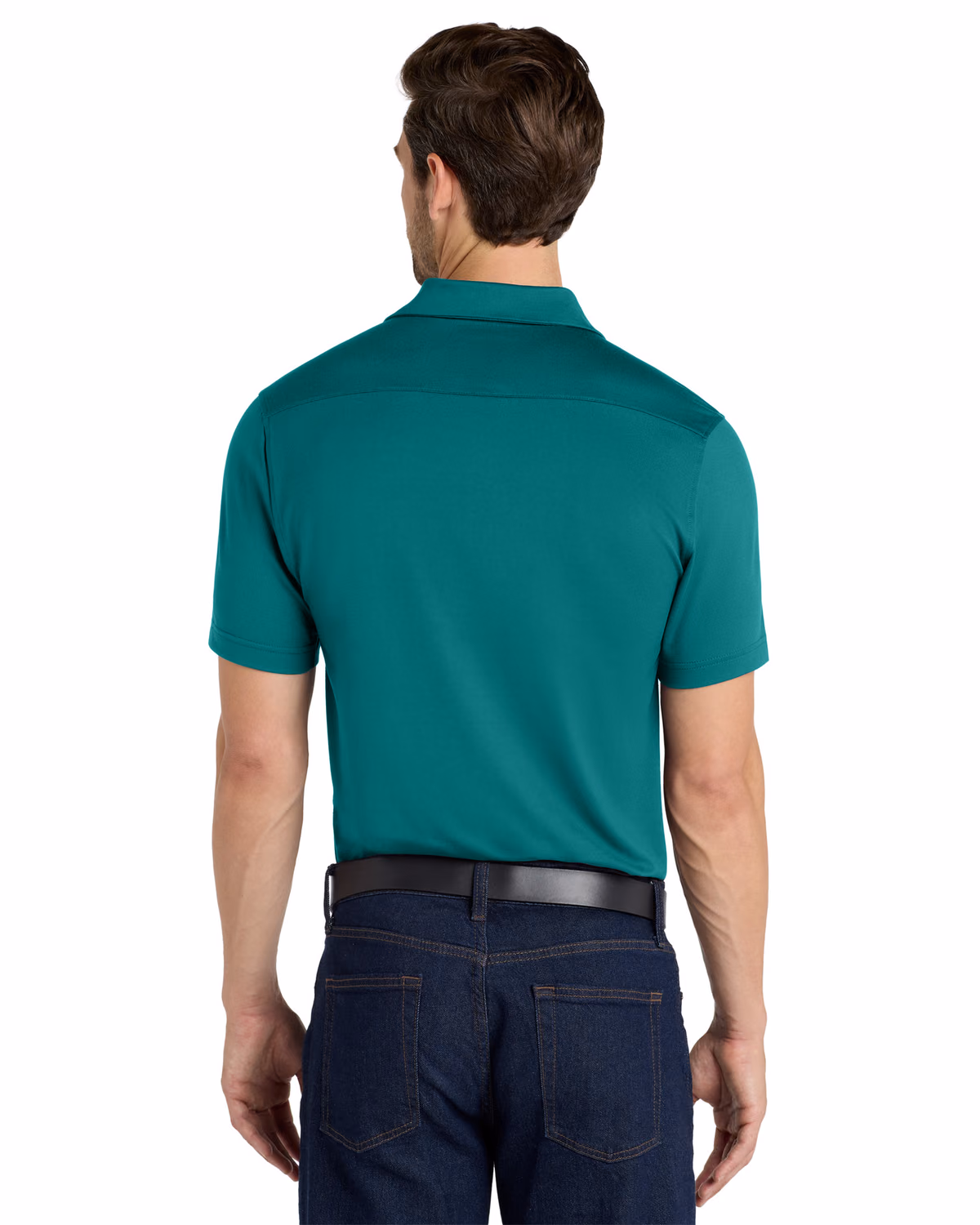 Custom Port Authority City Stretch Polo K682, Dark Teal, back view