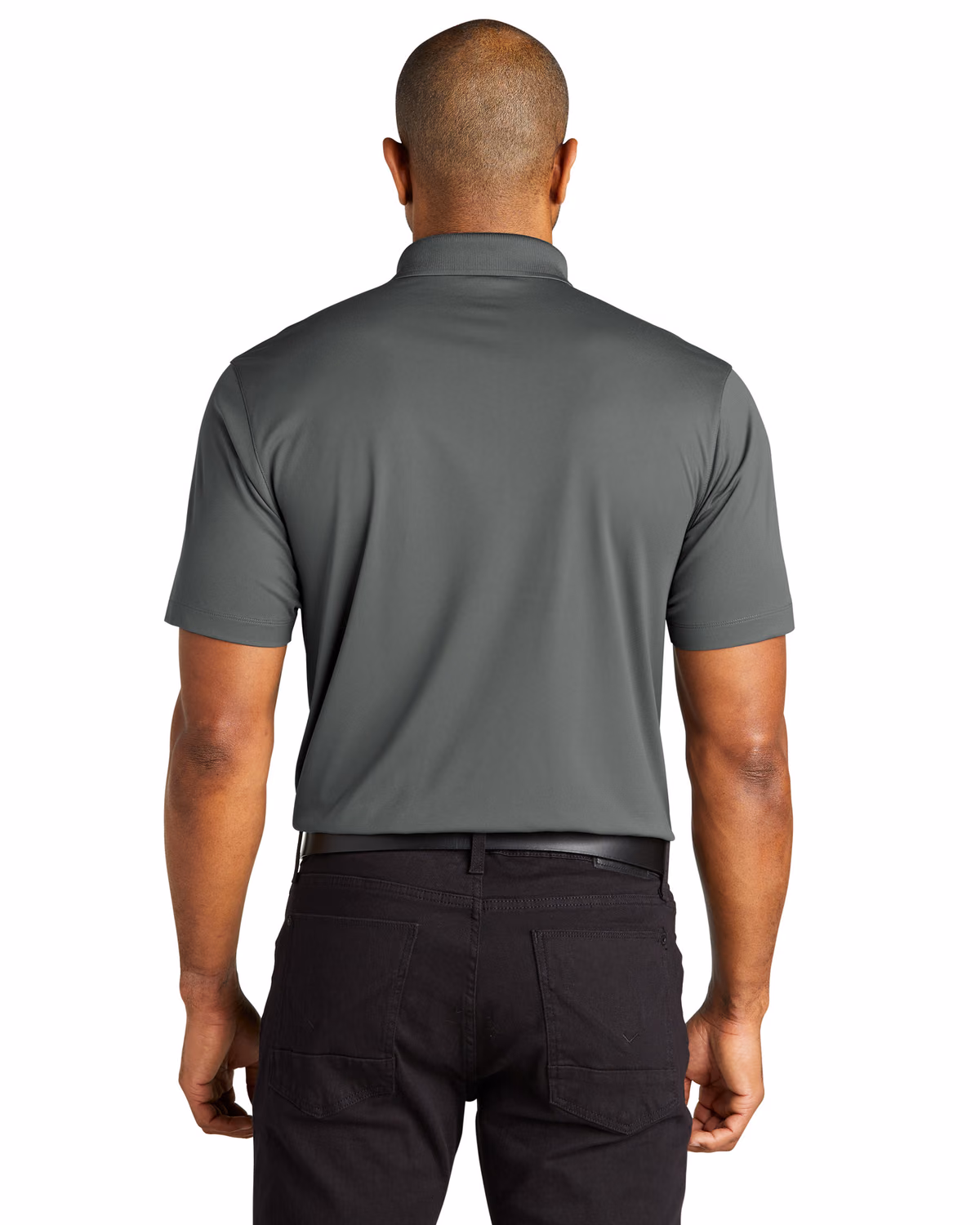 Custom Port Authority C-FREE Performance Polo K863, Smoke Grey, back view