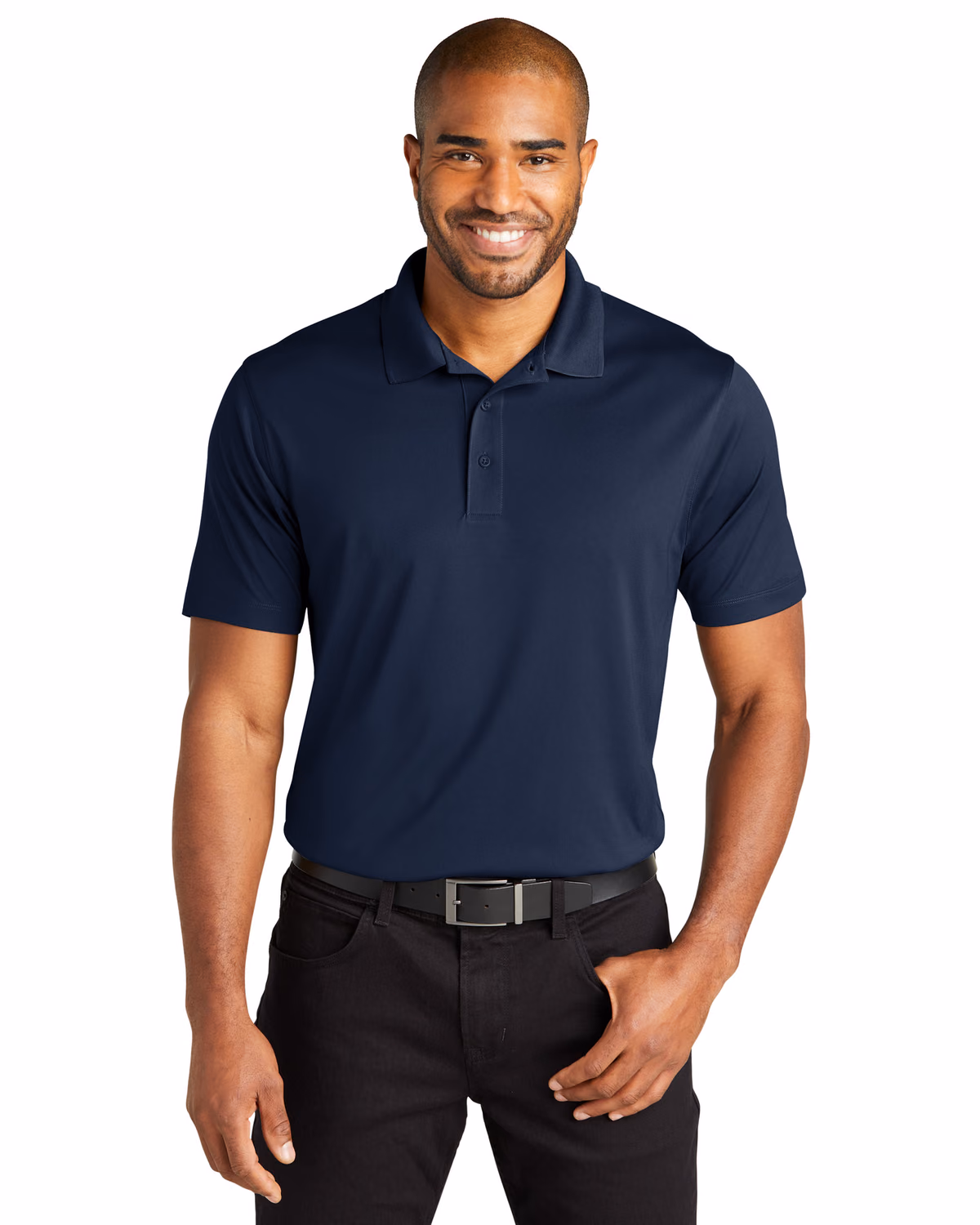 Custom Port Authority C-FREE Performance Polo K863, True Navy, front view