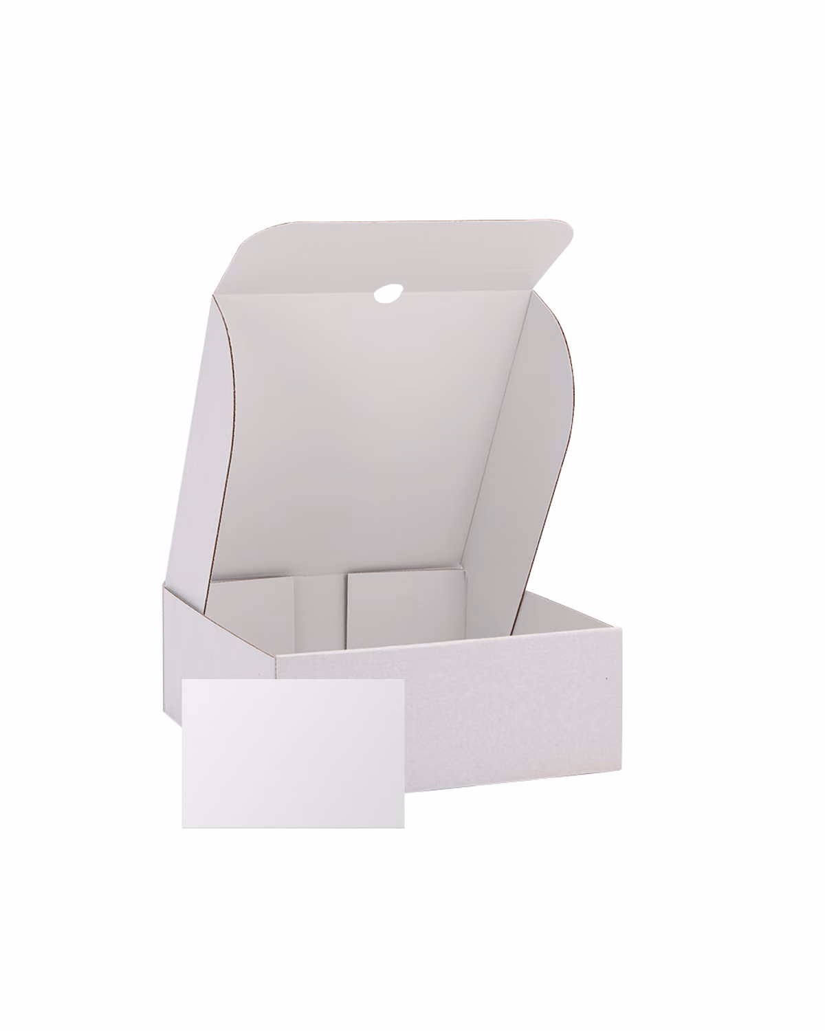 Custom 10" x 10" x 4" Custom White Corrugate Gift Box and 4" x 6" Card 2