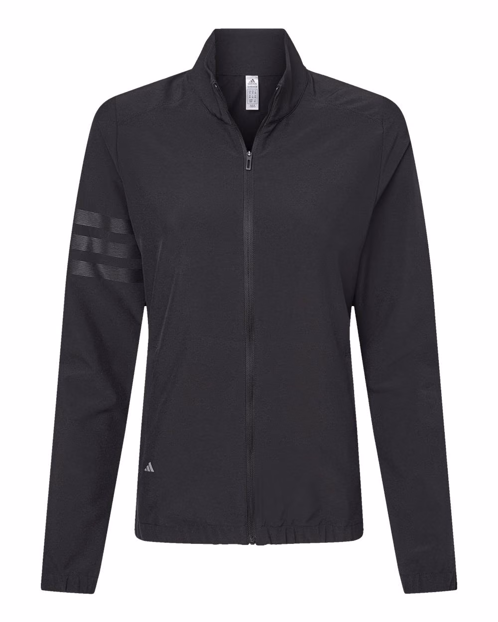 Custom Adidas Women's Wind Resistant Full-Zip Jacket - Black/ Black flat front