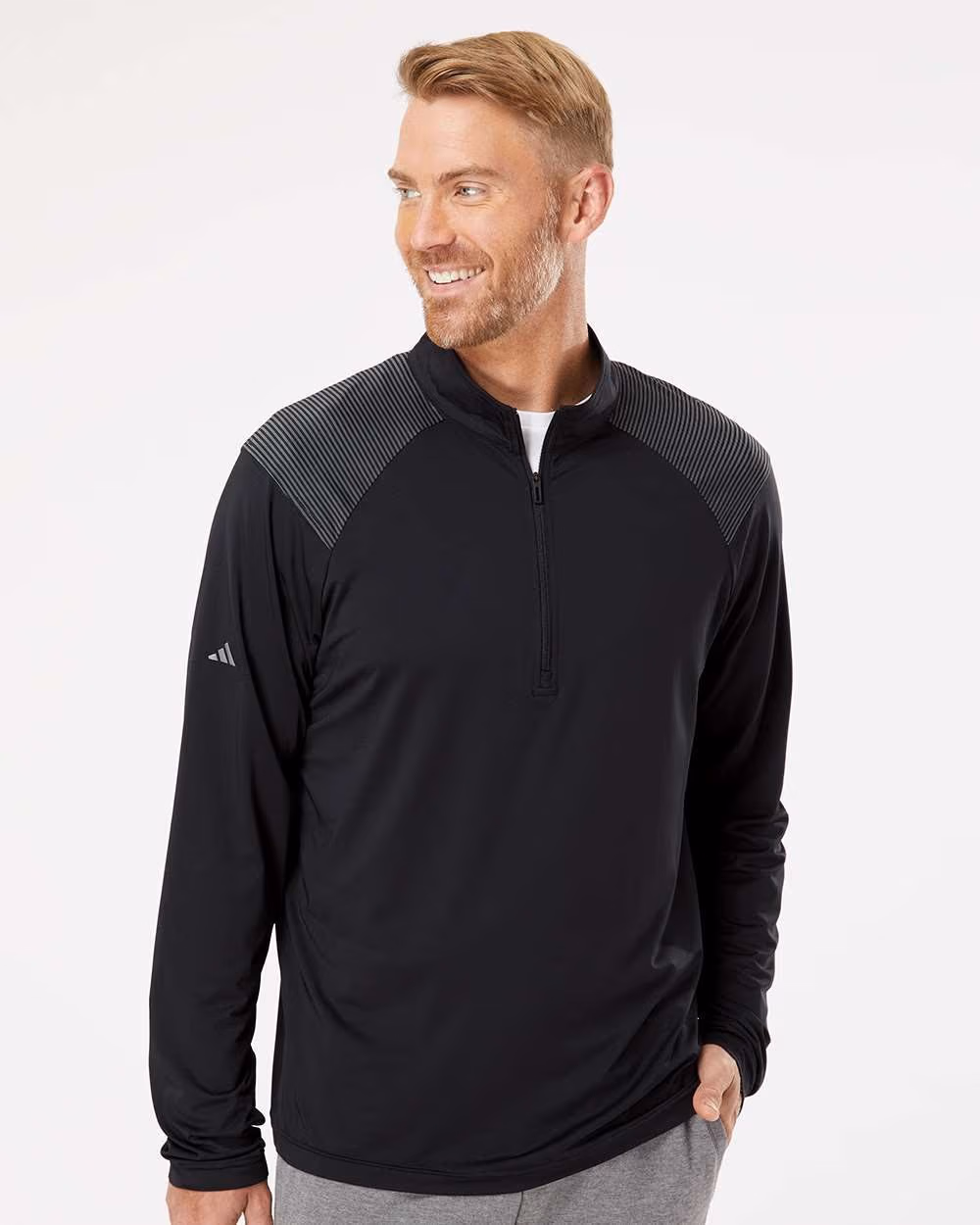 Custom Adidas Men's Ultimate365 Lightweight Shoulder Stripe Quarter-Zip Pullover
