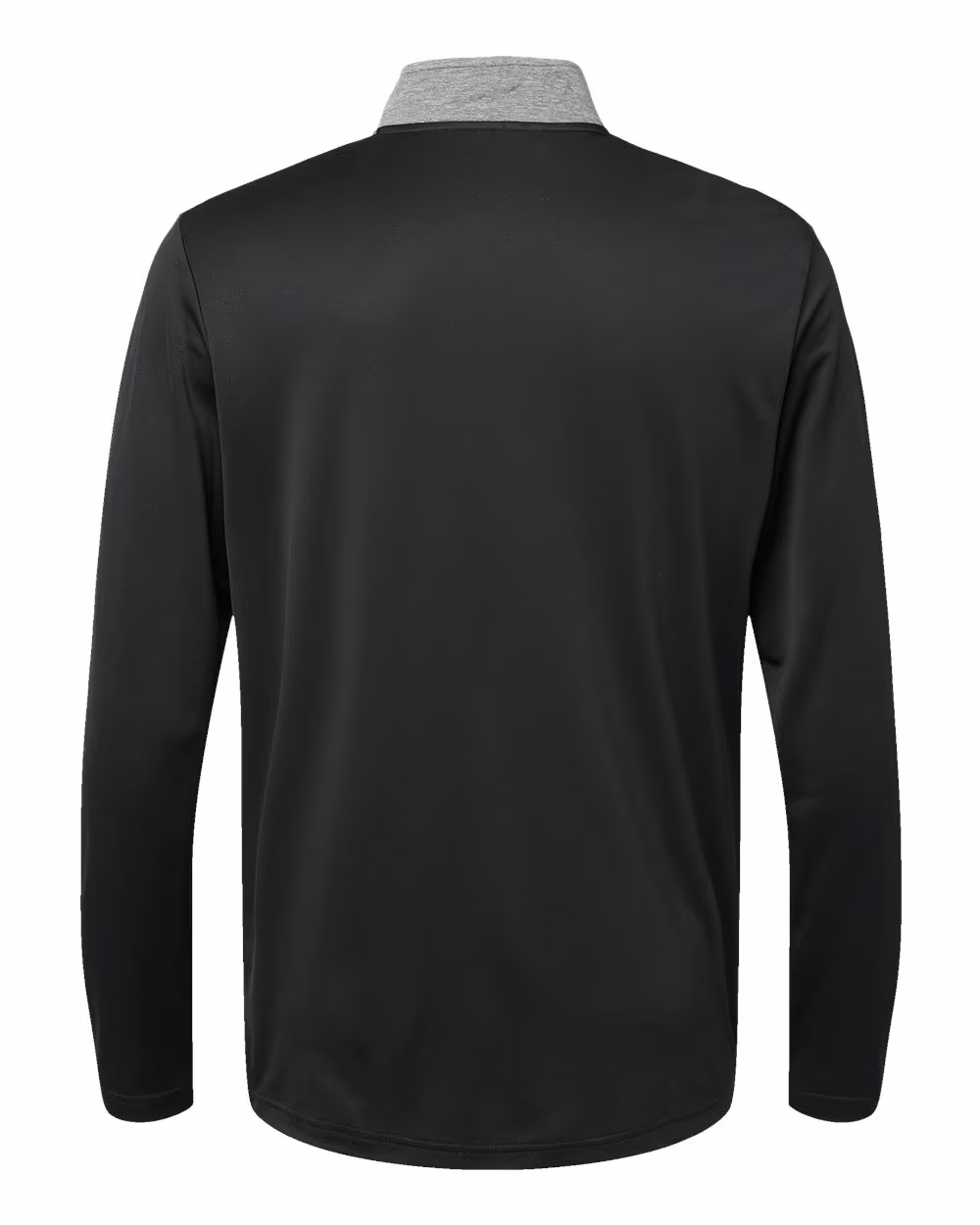 Custom Adidas Men's Ultimate365 Heather Block Print Quarter-Zip Pullover - Black Melange/ Black/ Grey Three flat back