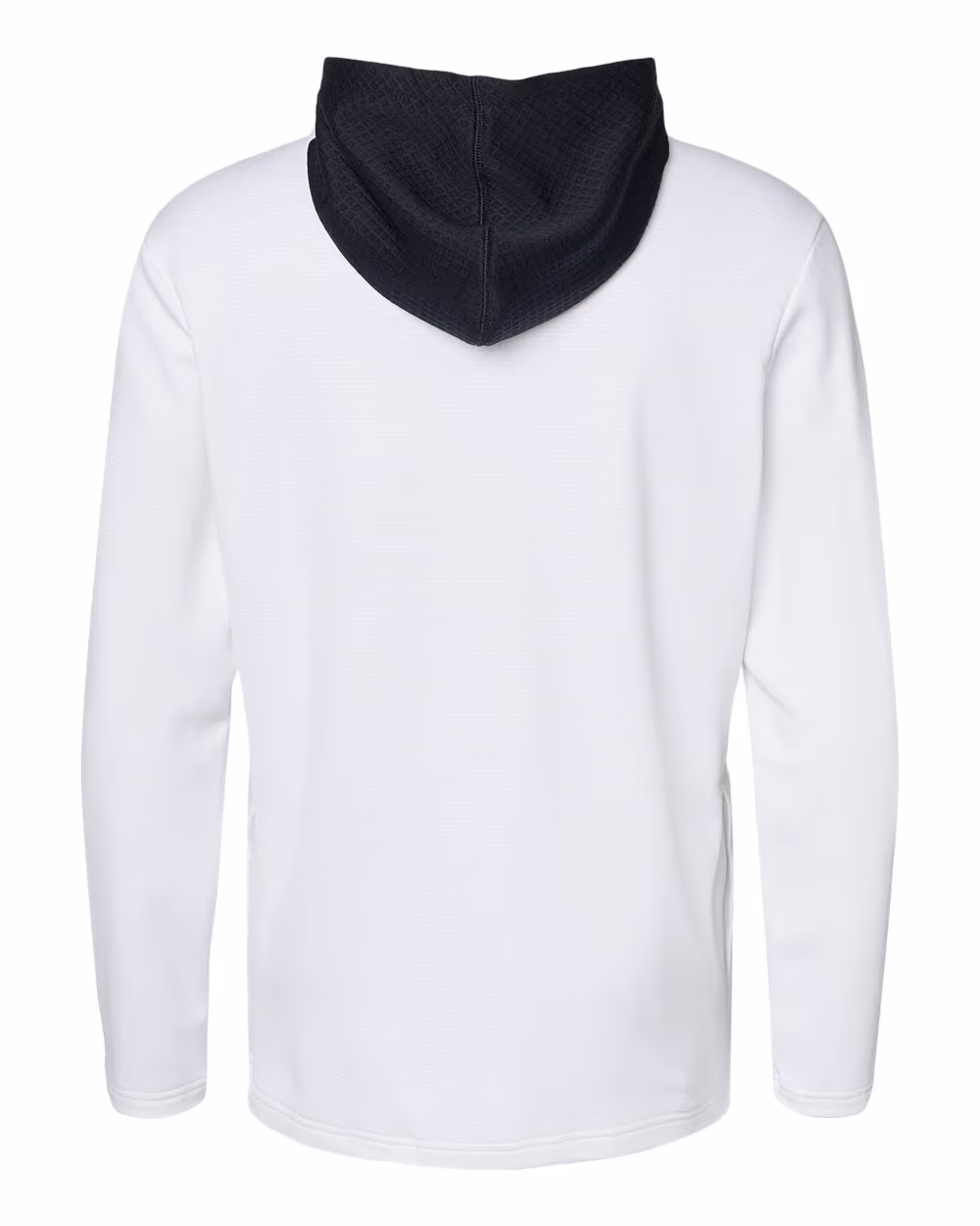Custom Adidas Men's Textured Mixed Media Midweight Hooded Sweatshirt - White flat back