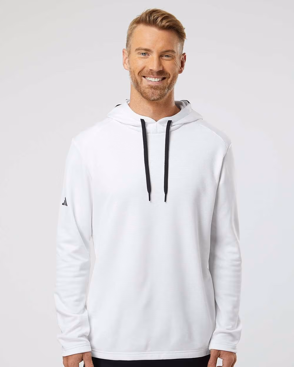 Custom Adidas Men's Textured Mixed Media Midweight Hooded Sweatshirt
