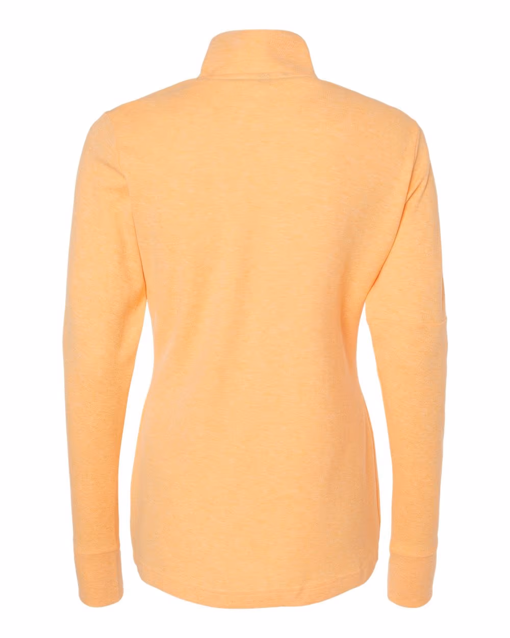 Custom Adidas Women's 3-Stripes Quarter-Zip Sweater Pullover - Acid Orange Melange flat back