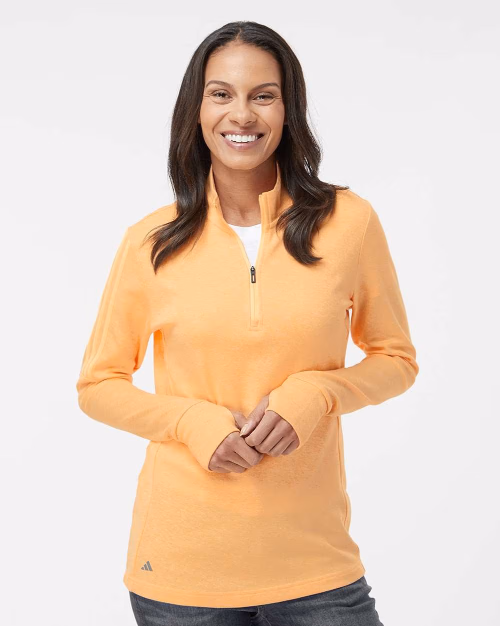 Custom Adidas Women's 3-Stripes Quarter-Zip Sweater Pullover