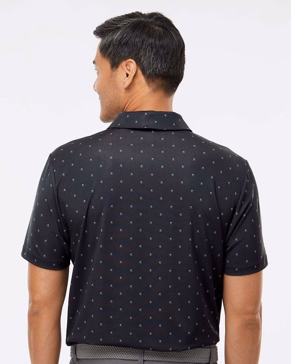 Custom Adidas Men's Ultimate365 Pine Tree Polo - Black/ Grey Three back