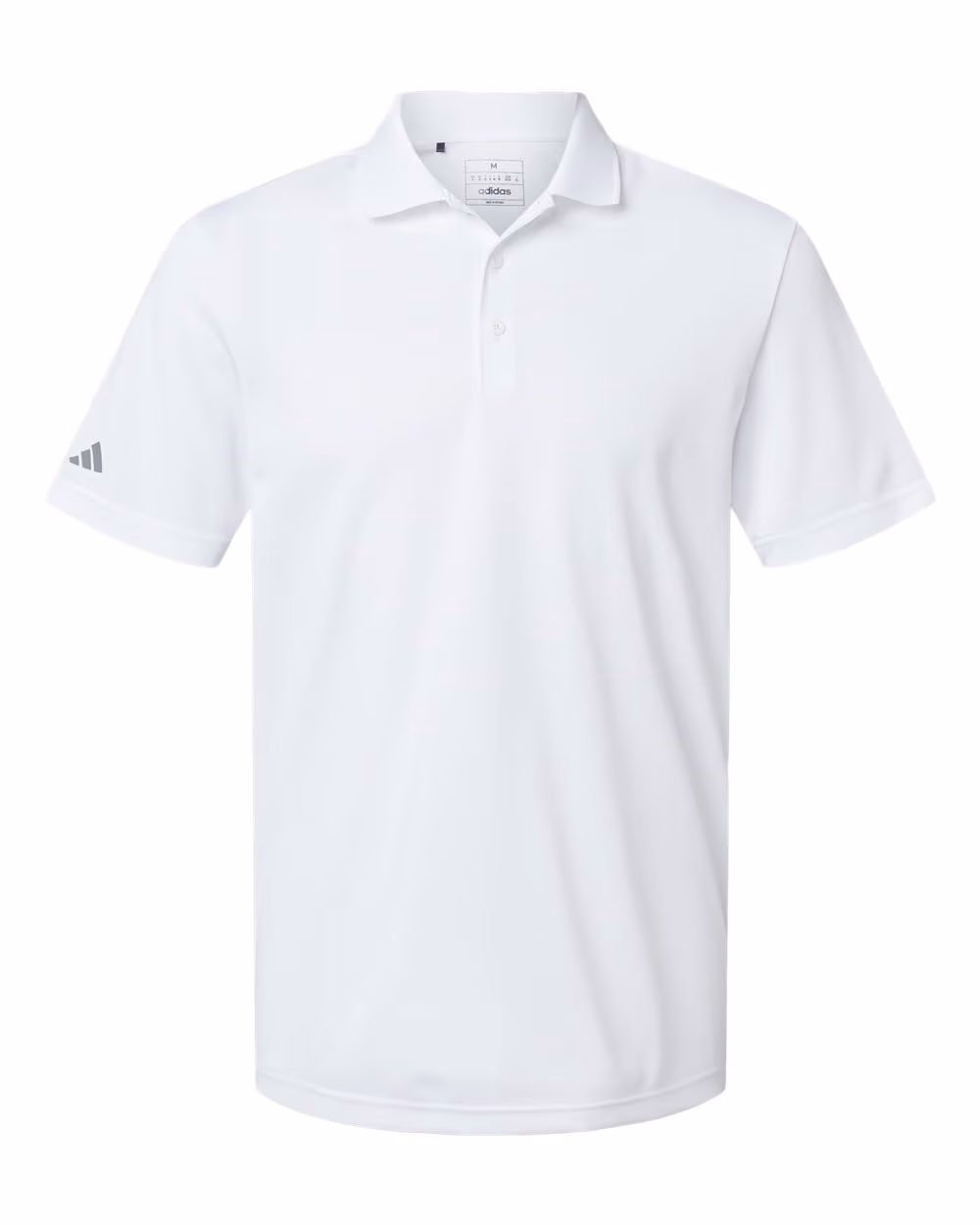 Custom Adidas Men's Performance Piqué Polo - White flat front