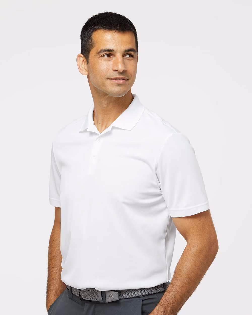 Custom Adidas Men's Performance Piqué Polo - White side