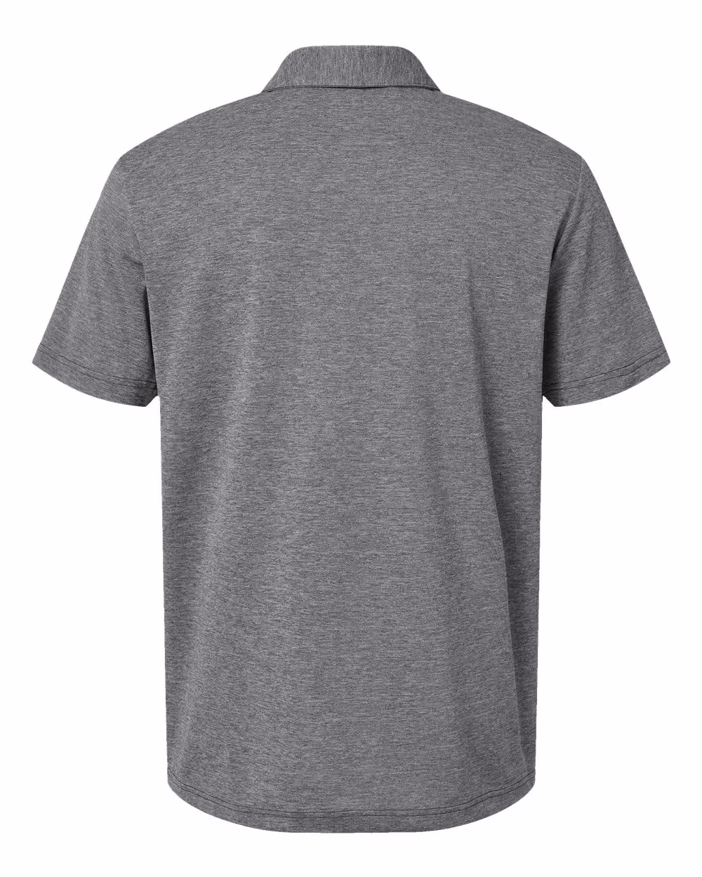 Custom Adidas Men's Heathered Polo - Black Melange flat back