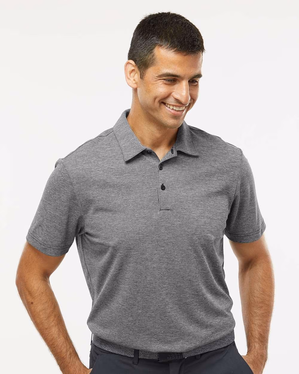 Custom Adidas Men's Heathered Polo