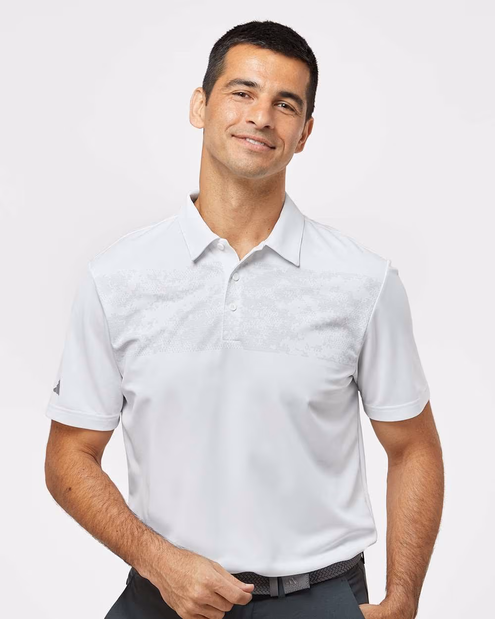 Custom Adidas Men's Camo Chest Print Polo