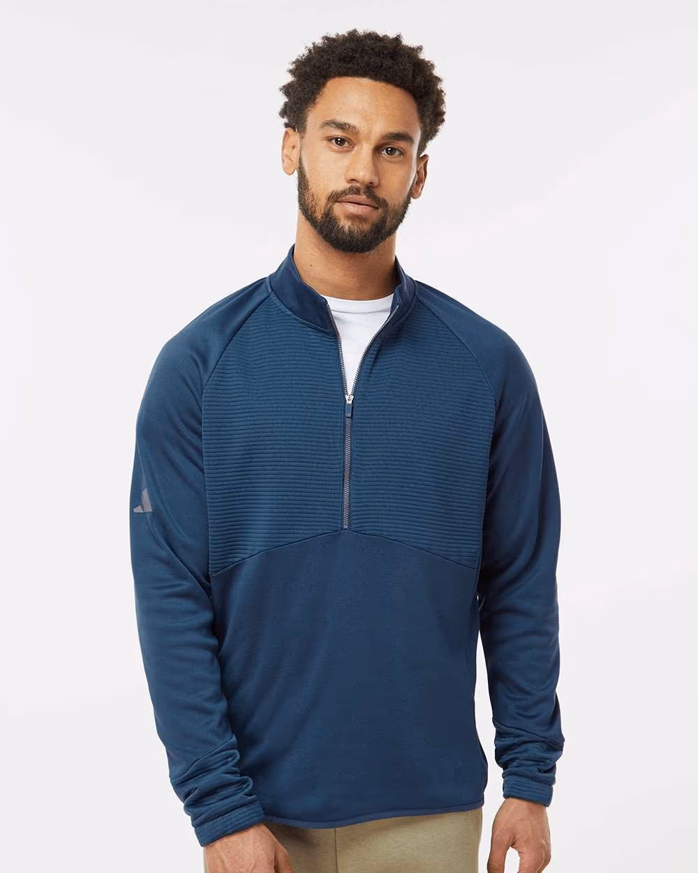 Custom Adidas Men's Performance Quarter-Zip Pullover - Crew Navy front