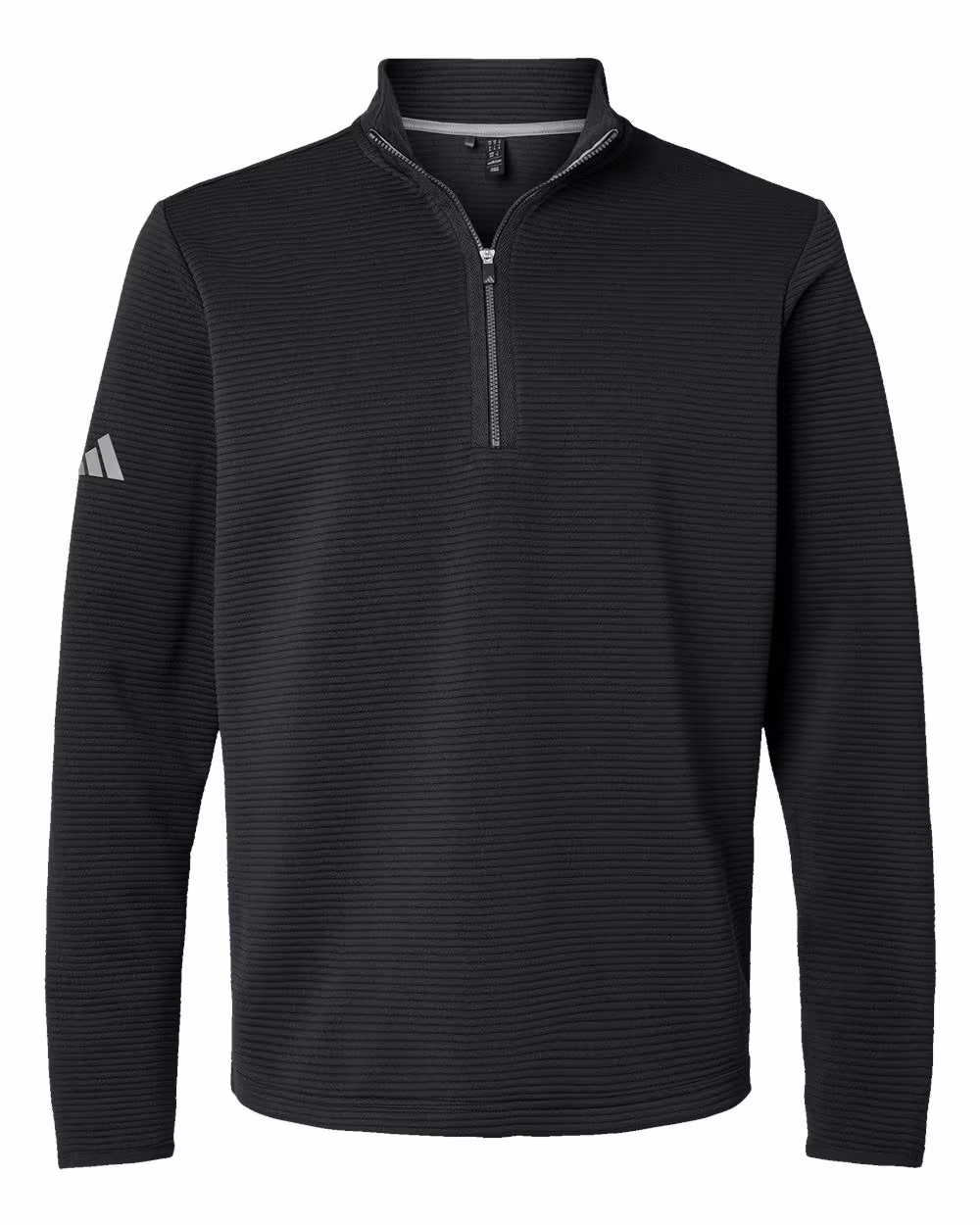 Custom Adidas Men's Spacer Quarter-Zip Pullover - Black flat front