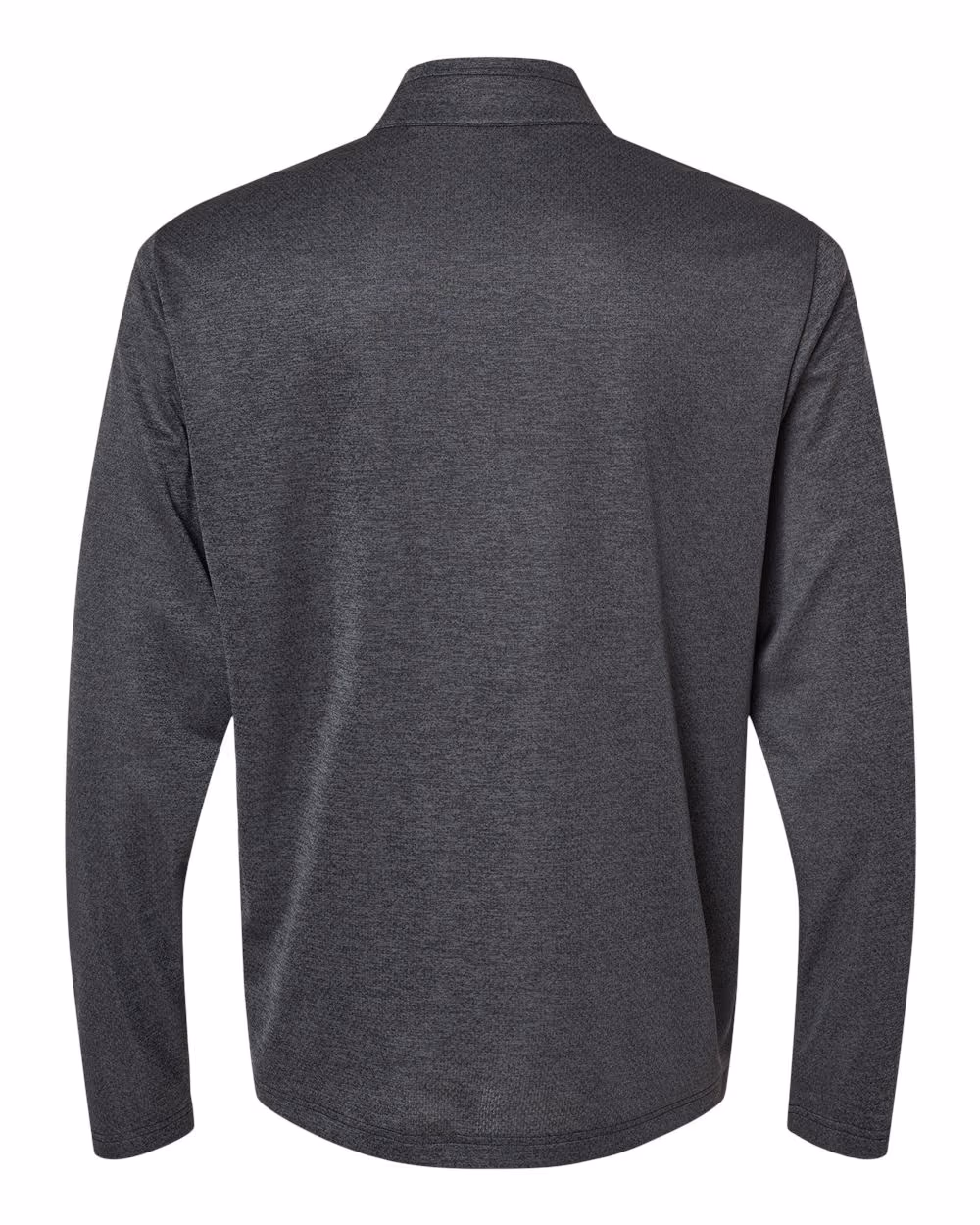 Custom Adidas Men's Space Dyed Quarter-Zip Pullover - Black Melange flat back