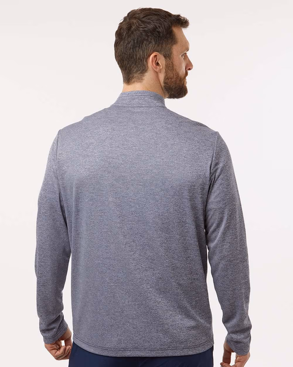 Custom Adidas Men's Space Dyed Quarter-Zip Pullover - Collegiate Navy Melange back