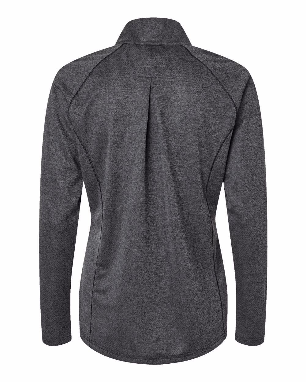 Custom Adidas Women's Space Dyed Quarter-Zip Pullover - Black Melange flat back