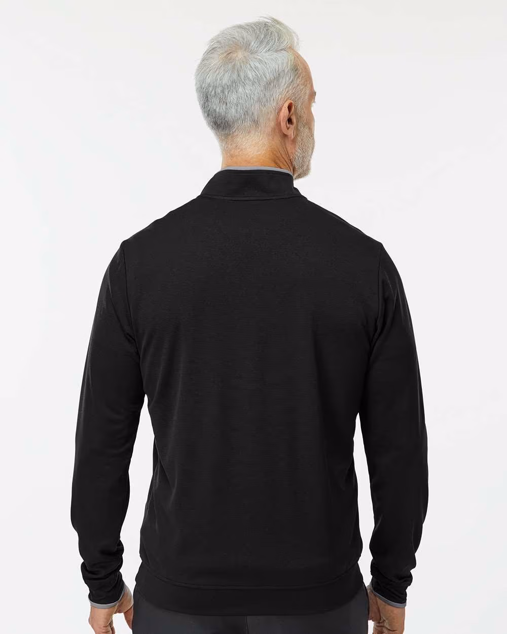 Custom Adidas Men's Performance Lightweight Quarter-Zip Pullover - Black/ Grey Three back