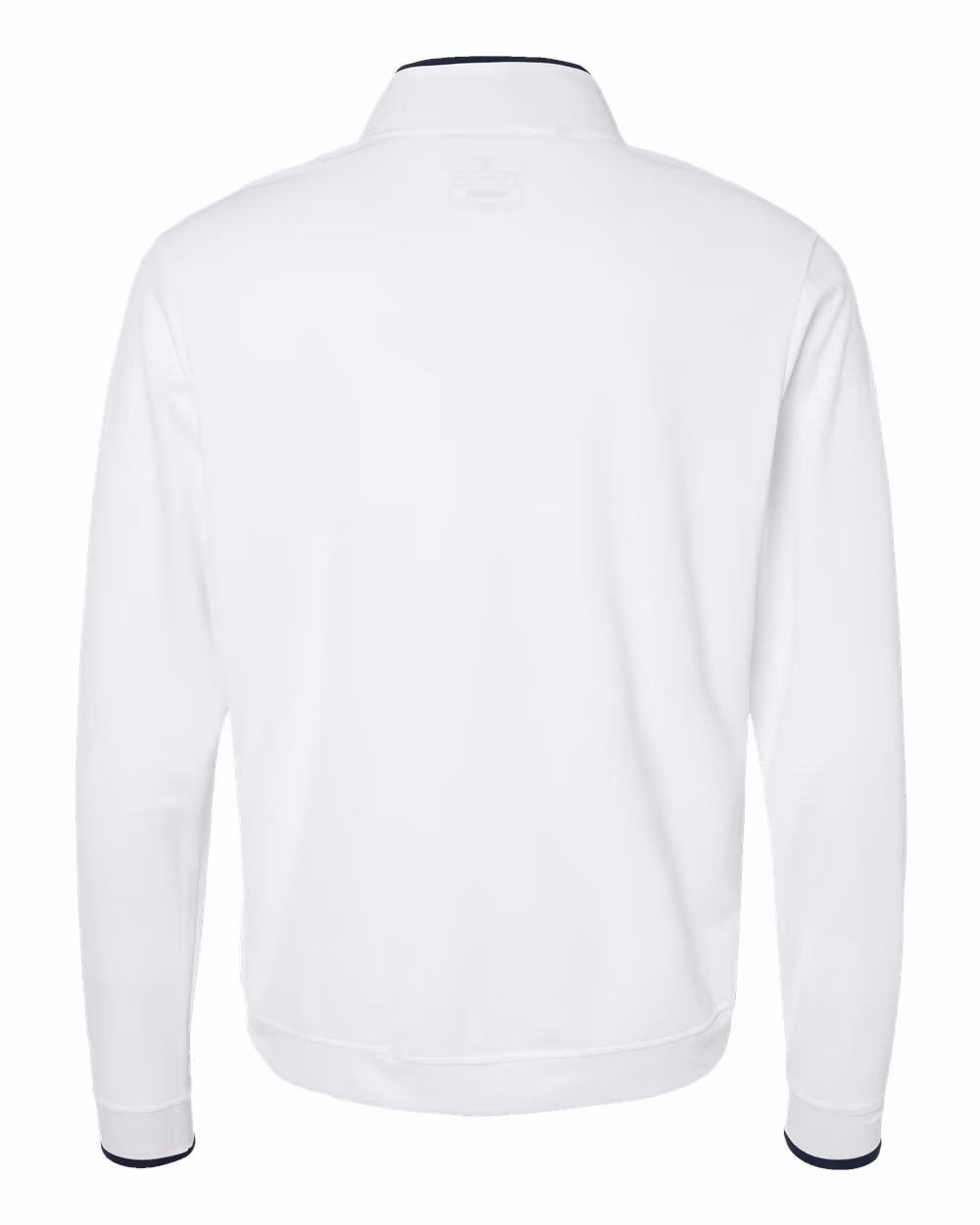 Custom Adidas Men's Performance Lightweight Quarter-Zip Pullover - White/ Navy flat back