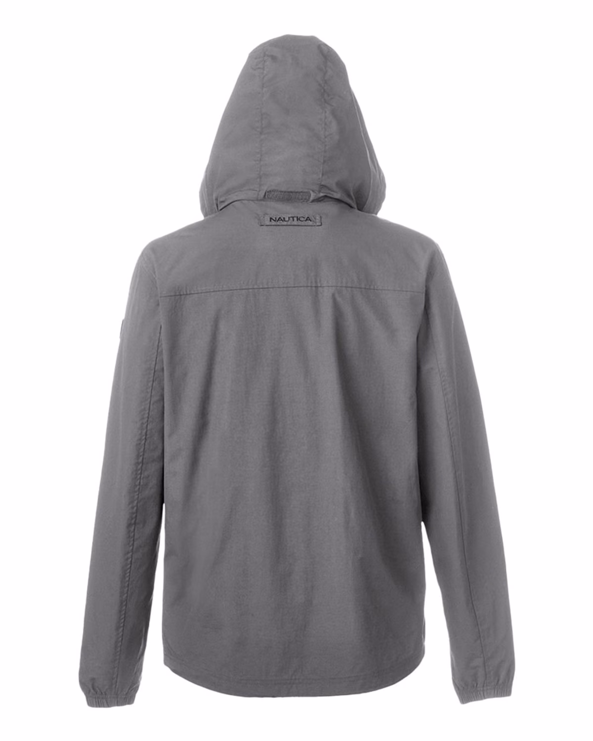 Custom Nautica Men's Voyage Hooded Rain Jacket - Graphite - back