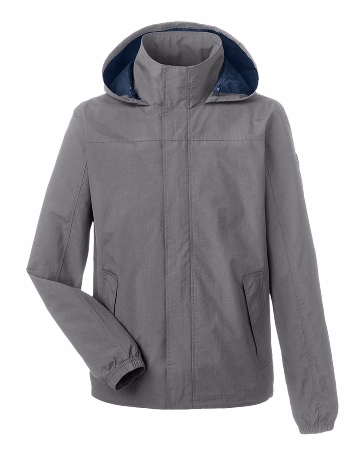Custom Nautica Men's Voyage Hooded Rain Jacket - Graphite - front