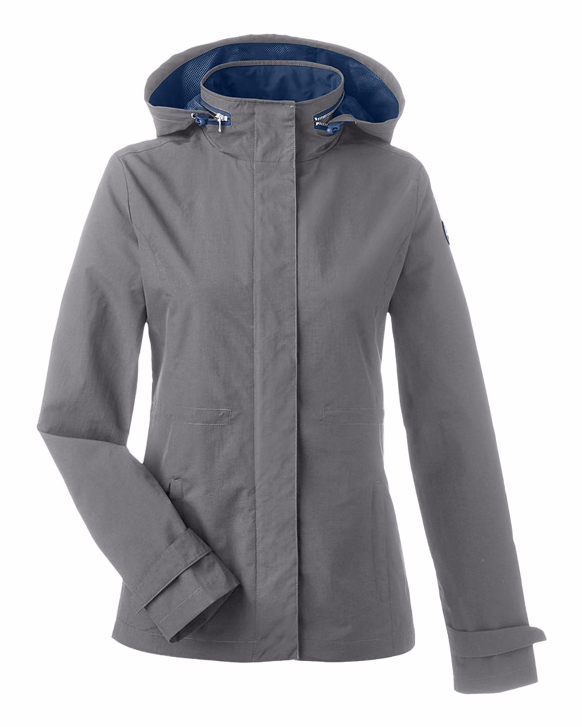 Custom Nautica Women's Voyage Hooded Rain Jacket - Graphite - front