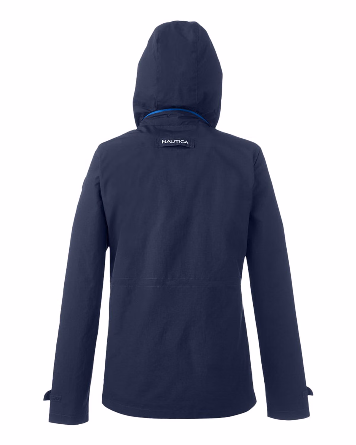 Custom Nautica Women's Voyage Hooded Rain Jacket - Navy - back