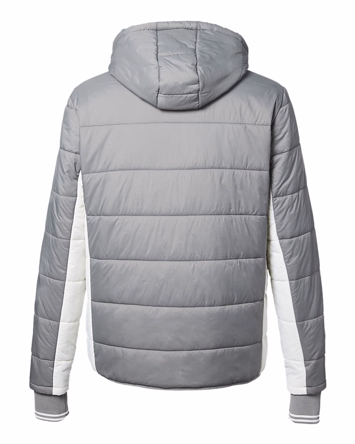 Custom Nautica Men's Nautical Mile Hooded Puffer Jacket - Graphite/ Antique White - back