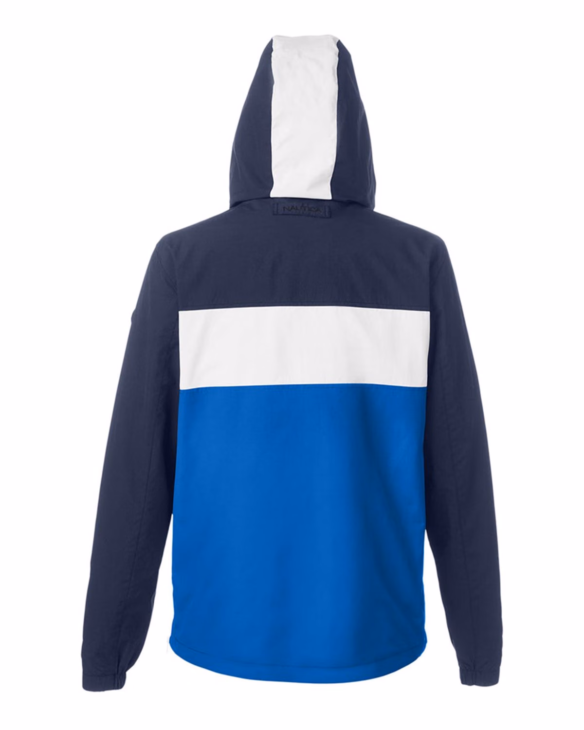 Custom Nautica Unisex Windward Anorak Hooded Quarter-Zip Jacket - Navy/ White/ Royal - back