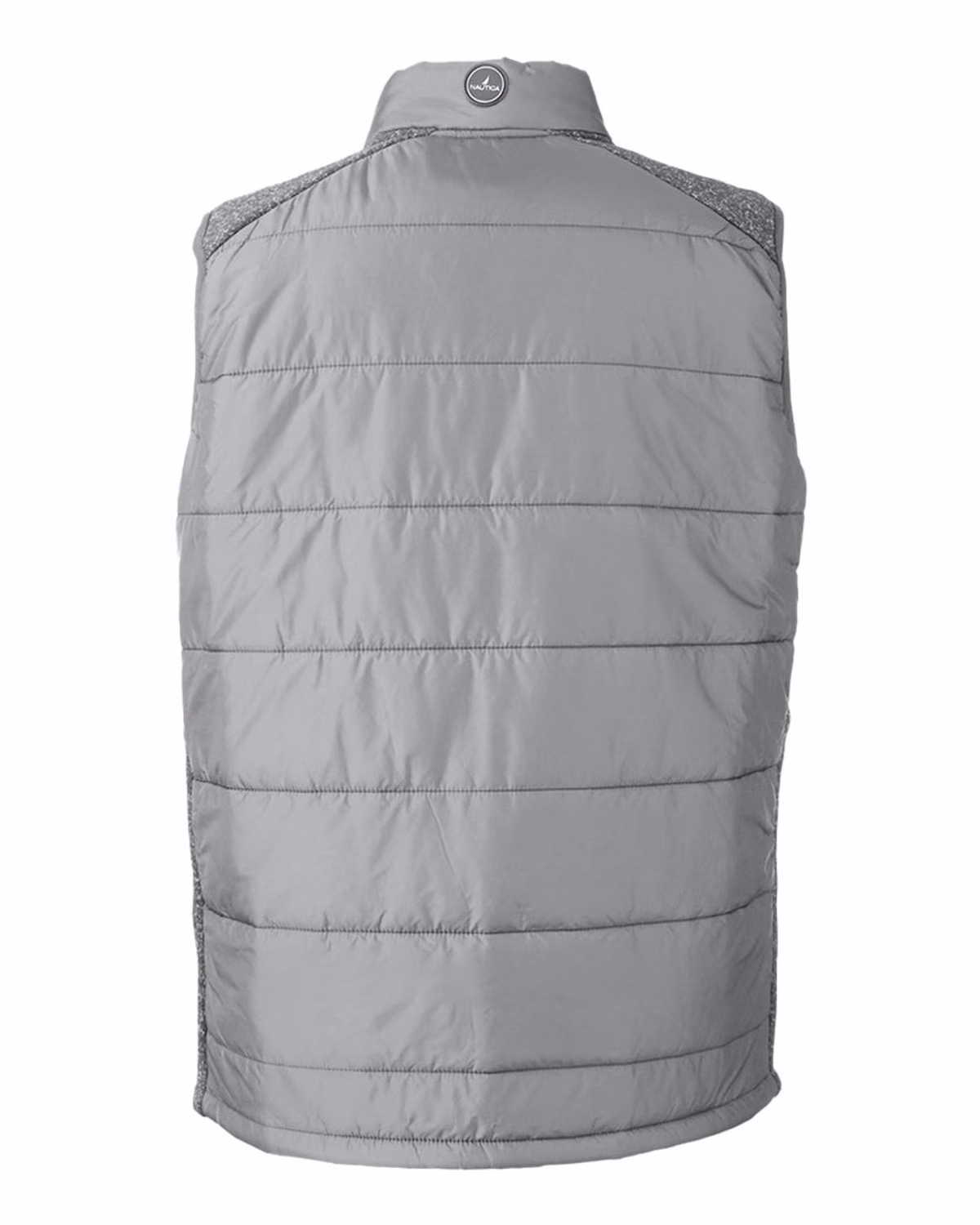 Custom Nautica Men's Harbor Puffer Vest - Graphite/ Graphite Heather - back